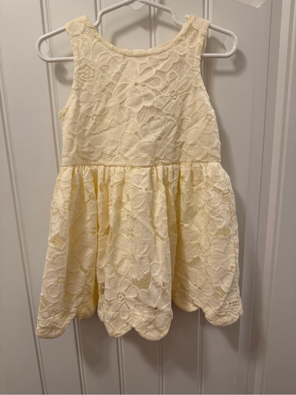 Cat & Jack Cream Lace Floral Party Dress
